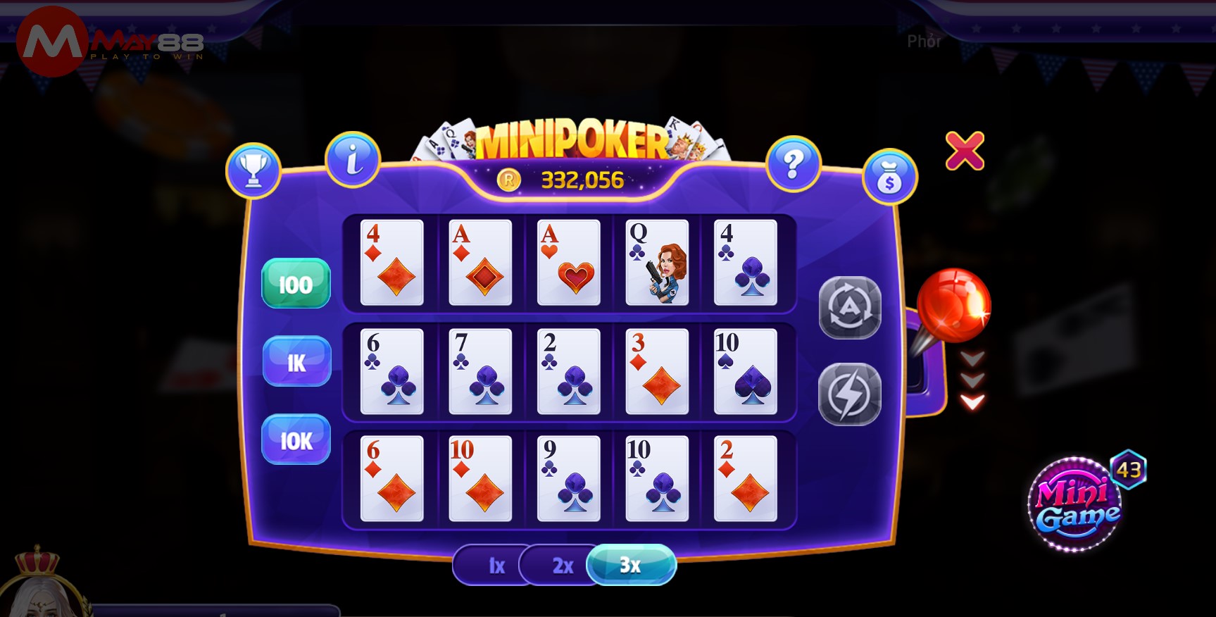Giới thiệu game Mini Poker nổ hũ của May88 club